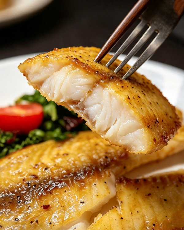 Pan-Fried Large Sole Fish Fillet